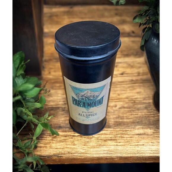 Vintage Allspice Metal Tin With Lid REPRO Spice Tea Coffee Storage Advertising - Picture 3 of 7